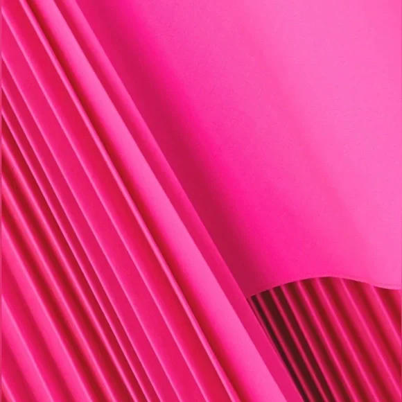 Christopher John Rogers Pleated Asymmetric Skirt Neon Pink Wool Blend - Picture 9 of 15